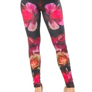 Reg One Sz New Mix Women's Floral Print Leggings Multicolor One Size Yoga Lounge
